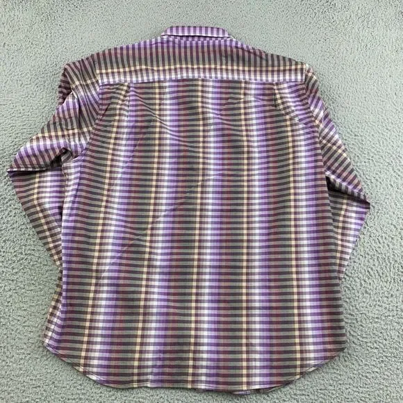 Tommy Bahama Shirt Mens Large Lavender Stripes Dress Long Sleeve‎ Stretch - Picture 2 of 14